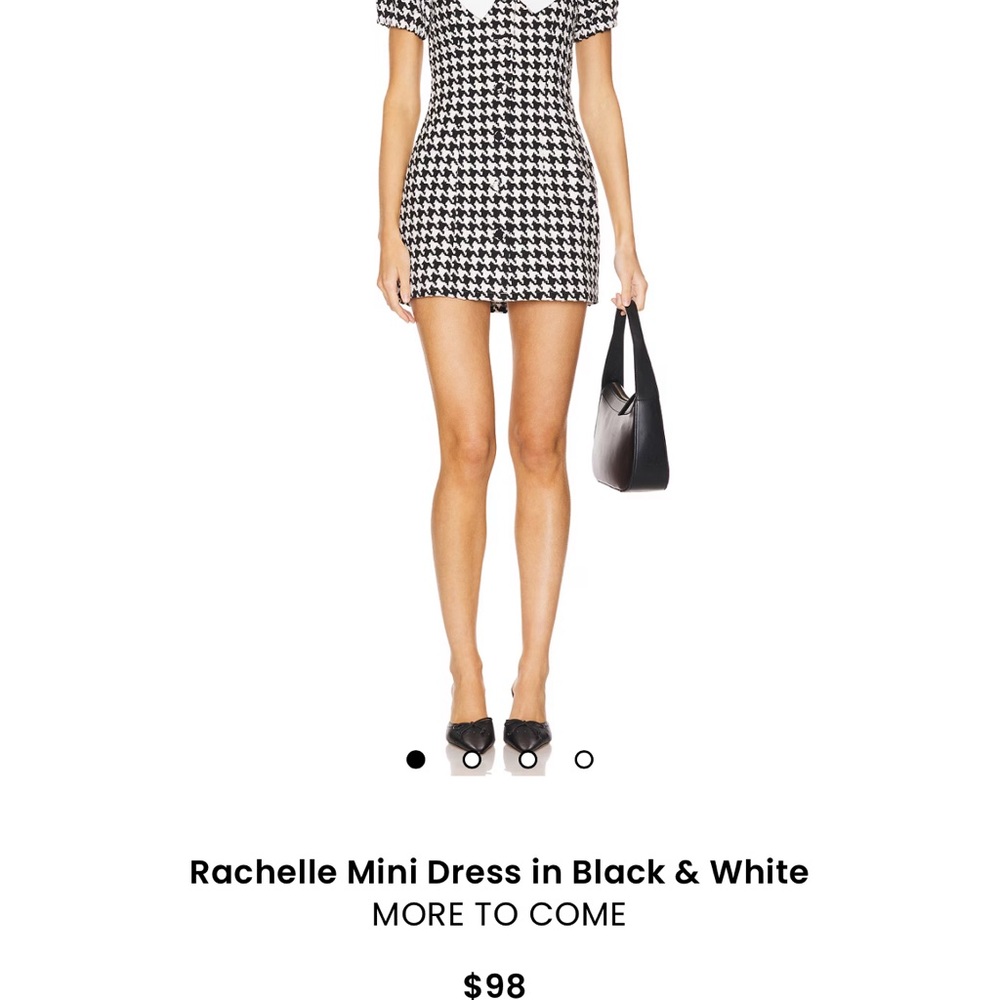 NWT Elegant Black and White Houndstooth Dress - Picture 2 of 3